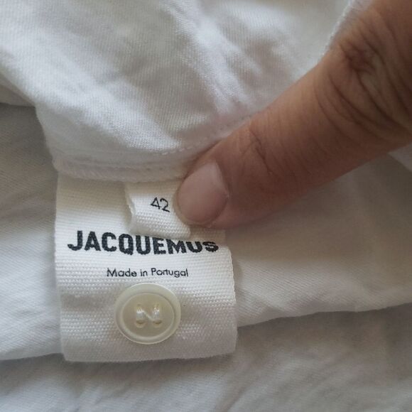 FLAWED Jacquemus White Quiet Luxury Chic Feminine Edgy Streetwear Shirt Dress 42 - Picture 9 of 10